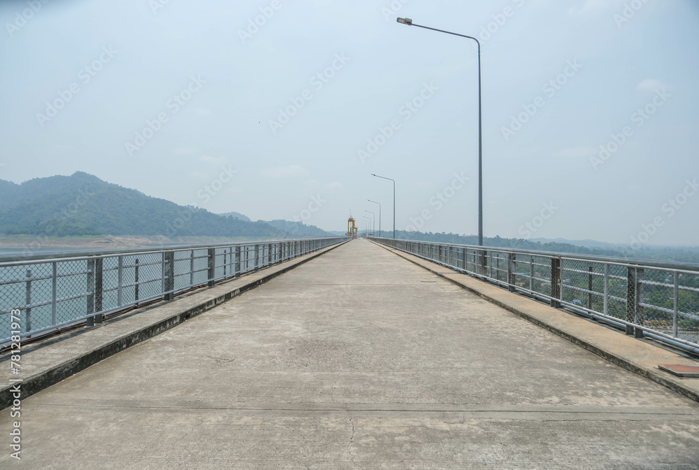 Walkway in Khun Dan Prakan Chon Dam.