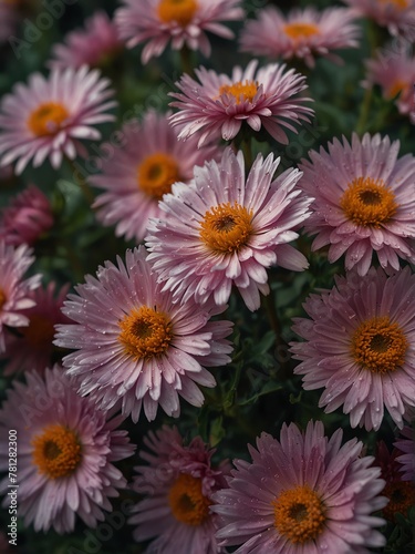 aster flowers close-up from Generative AI