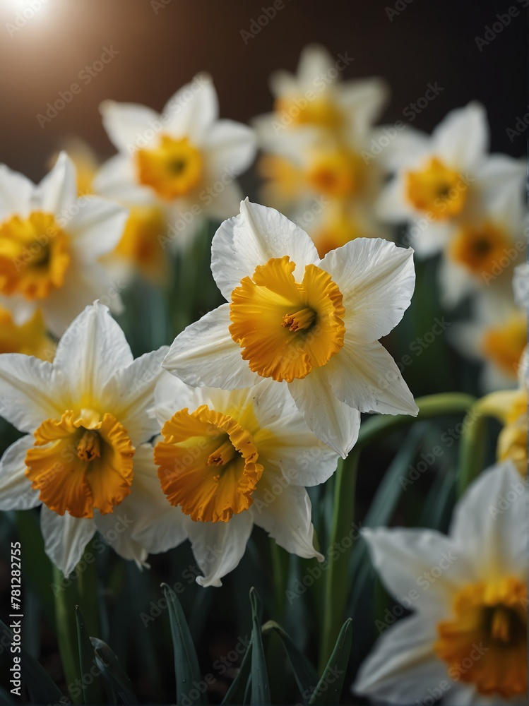 daffodil flowers close-up from Generative AI