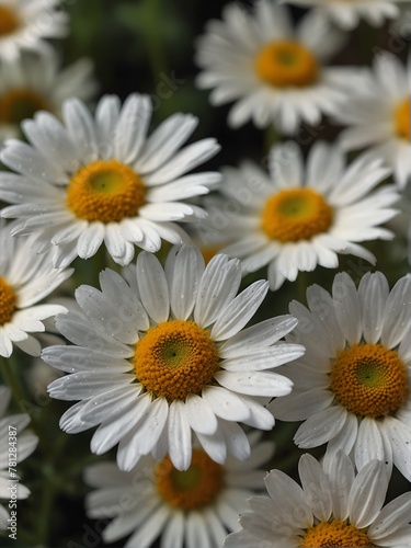 white tanacetum flowers close-up from Generative AI