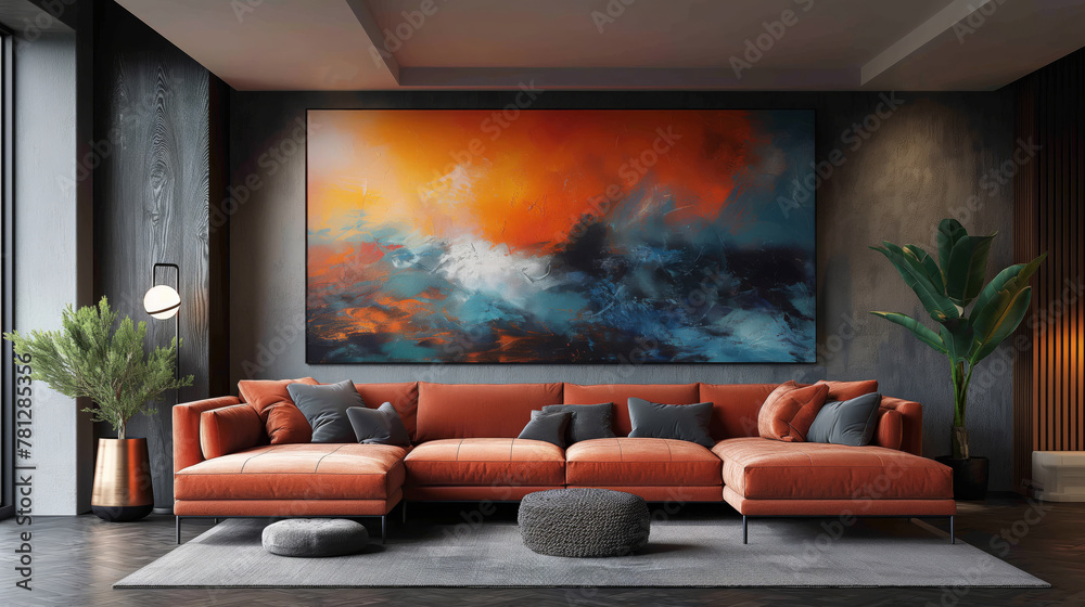 Modern creative living room interior design backdrop ideas concept house beautiful background elevation of sofa with decorative photo paint frame full wall background. Design concept. Modern creative living room interior design backdrop ideas concept house beautiful background elevation of sofa with decorative photo paint frame full wall background. Design concept.