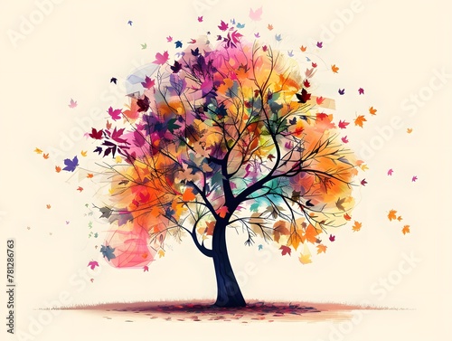 colorful leaves Abstract tree with colorful leaves  © Valentin