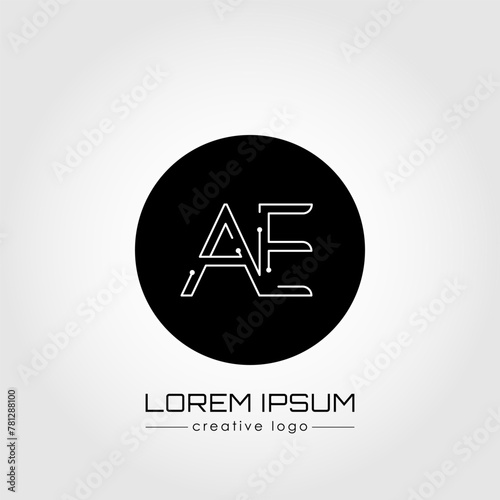 The creative logo is the letter A and E. A design element of a logo, business card, corporate sign or monogram. The idea of a thematic design