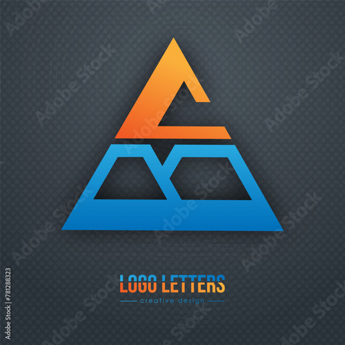 The design of the letters C and B. A logo template for a business card, corporate design, recognizable element of a brand or corporation. The idea of thematic creativity