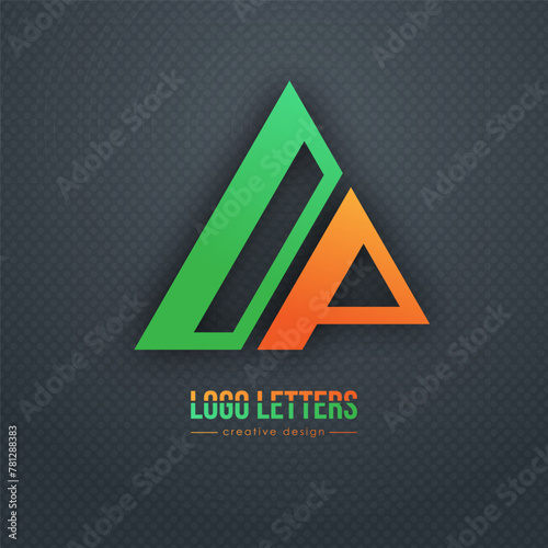 The design of the letters O and P. A logo template for a business card, corporate design, recognizable element of a brand or corporation. The idea of thematic creativity
