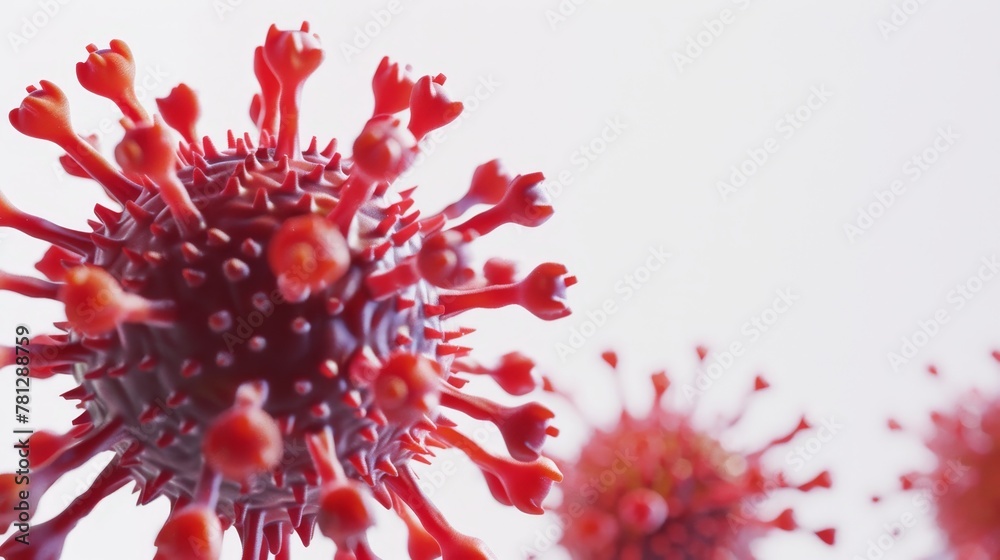 Microscope virus close up on white isolated background. Corona Virus 2020 pathogen. 3d render. Microscope virus close up on white isolated background. Corona Virus 2020 pathogen. 3d render.