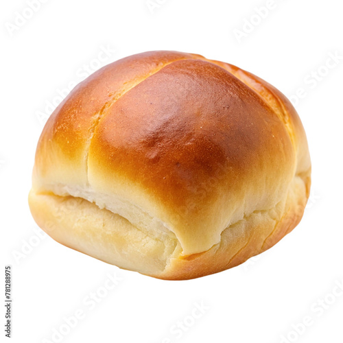 Baked milk roll isolated on transparent background