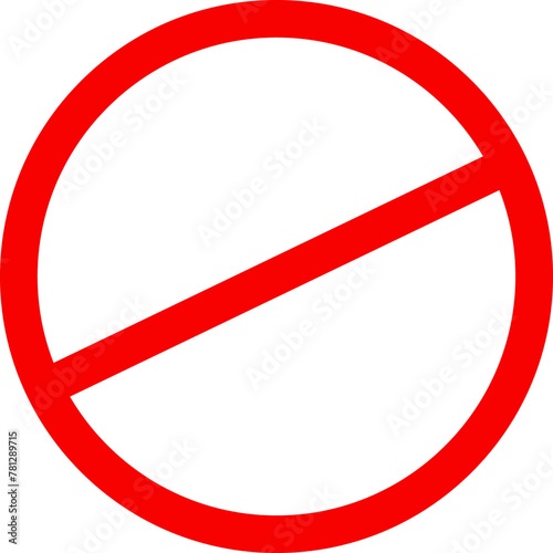 Sign forbidden. Icon symbol ban. Red circle sign stop entry ang slash line isolated on transparent background. Mark prohibited. Icon symbol ban. Mark prohibited.