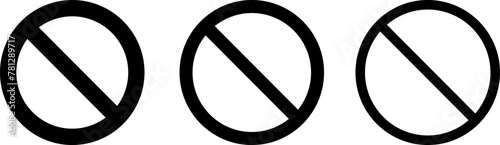 Sign forbidden. Icon symbol ban. Red circle sign stop entry ang slash line isolated on transparent background. Mark prohibited. Icon symbol ban. Mark prohibited. © Volodymyr