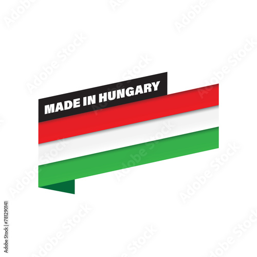 Made in Hungary flag label tag