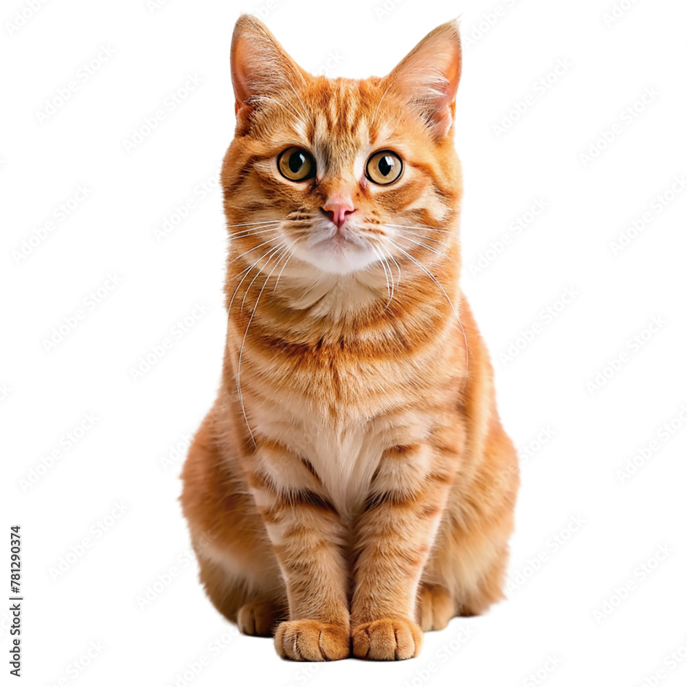 Ginger cat isolated on transparent background Ginger cat isolated on transparent background