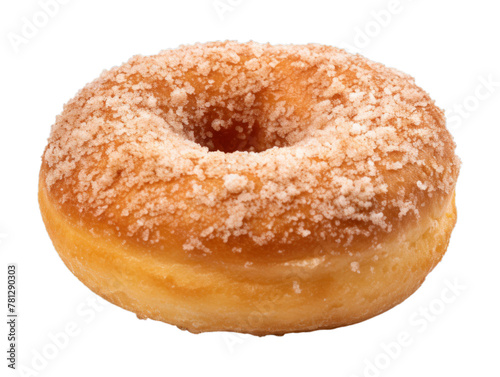 Cinnamon Sugar Donut isolated on transparent png background. Generative ai