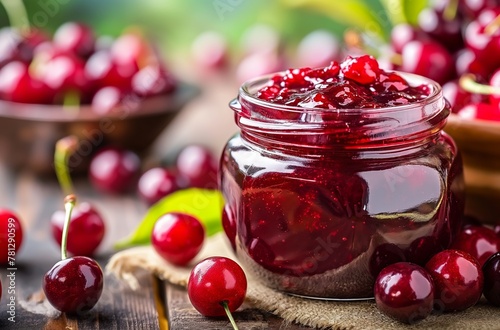 Homemade cherry jam