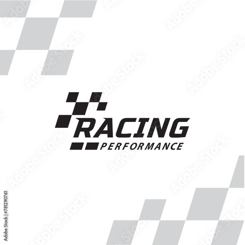 Racing Race Fast Fastest Flag Logo