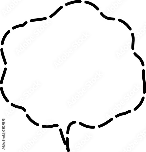 Black and white dashed line speech bubble balloon, icon sticker memo keyword planner text box banner, flat png transparent element design