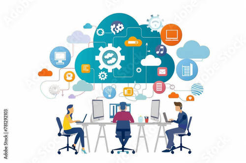 business technology cloud computing service concept