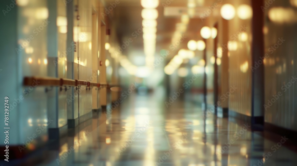 blurred office and corridor on the hospital bokeh