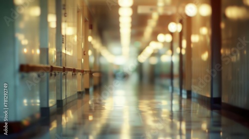 blurred office and corridor on the hospital bokeh
