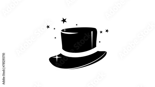 magic hat, black isolated silhouette