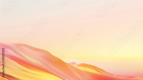 Serene Pastel Sunset Over Desert Dunes Landscape.