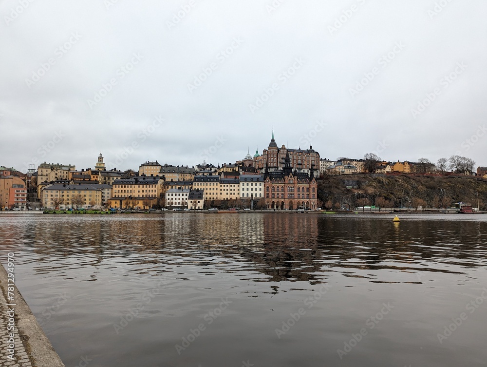 Stockholm's skyline and calm river view