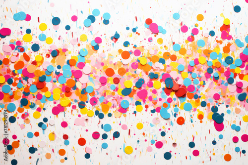 Colorful paper dots on a white backdrop