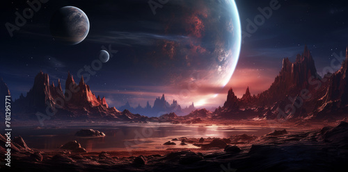 Otherworldly alien planet landscape