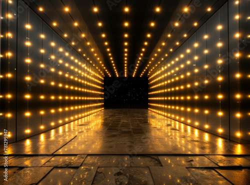 Wallpaper Mural Futuristic lighted corridor with mirror effect Torontodigital.ca
