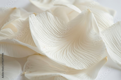 Close up of white flower petal, shades of white.