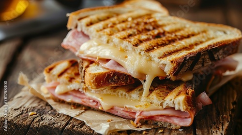 an image of a ham and cheese toastie photo