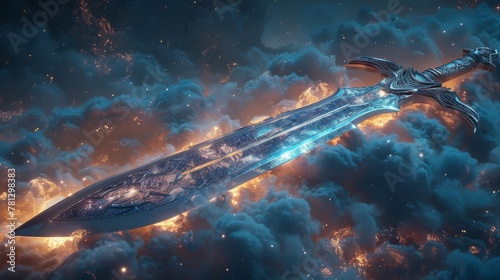 The most gorgeous fantasy sword - a 3D digital illustration...............
