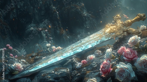 Fantasy sword - 3D digital illustration.......