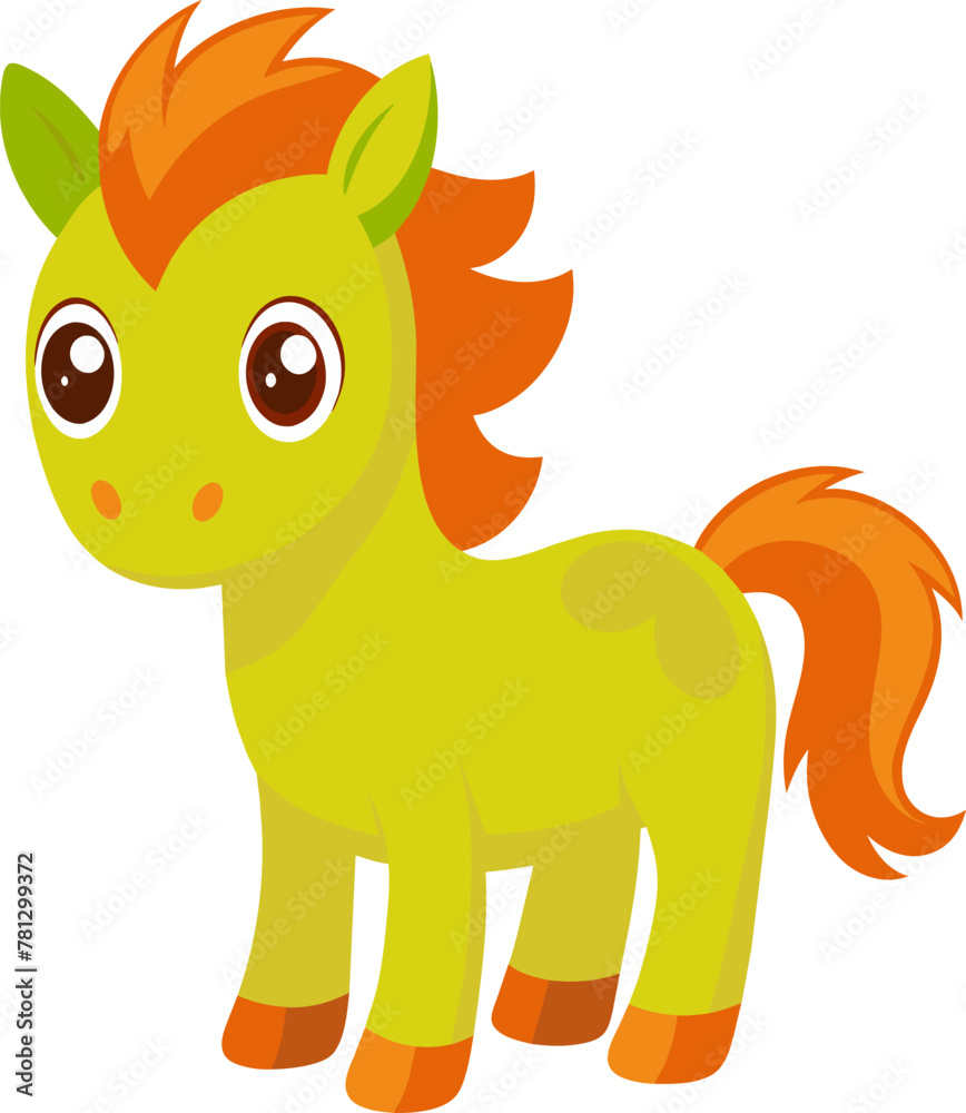 Cute Little horse vector illustration png