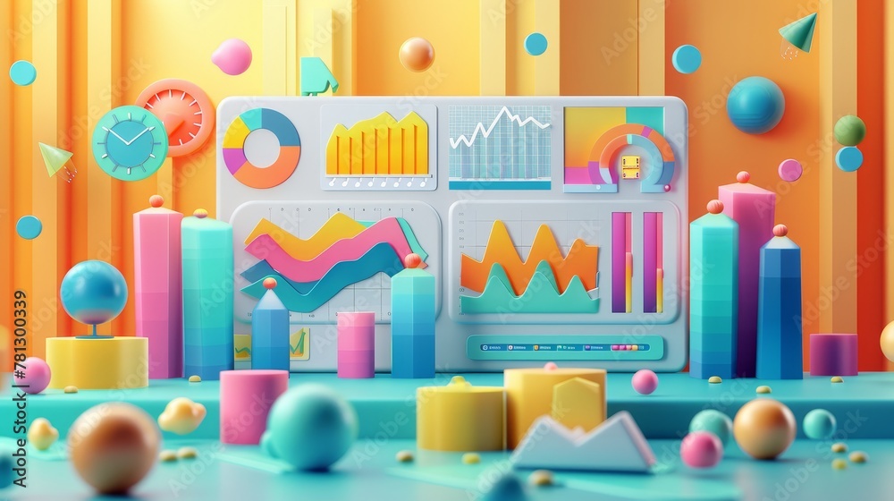 Infographics Design Tips: A 3D vector illustration showcasing the importance of data visualization techniques