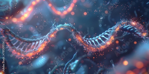 Innovative genetic engineering revolutionizes human health through gene editing and molecular structures. photo