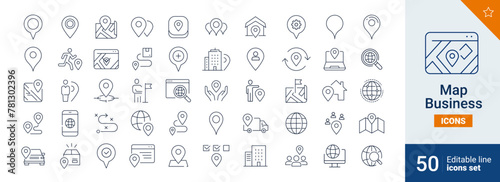 Map icons Pixel perfect. business, world, address, ... 