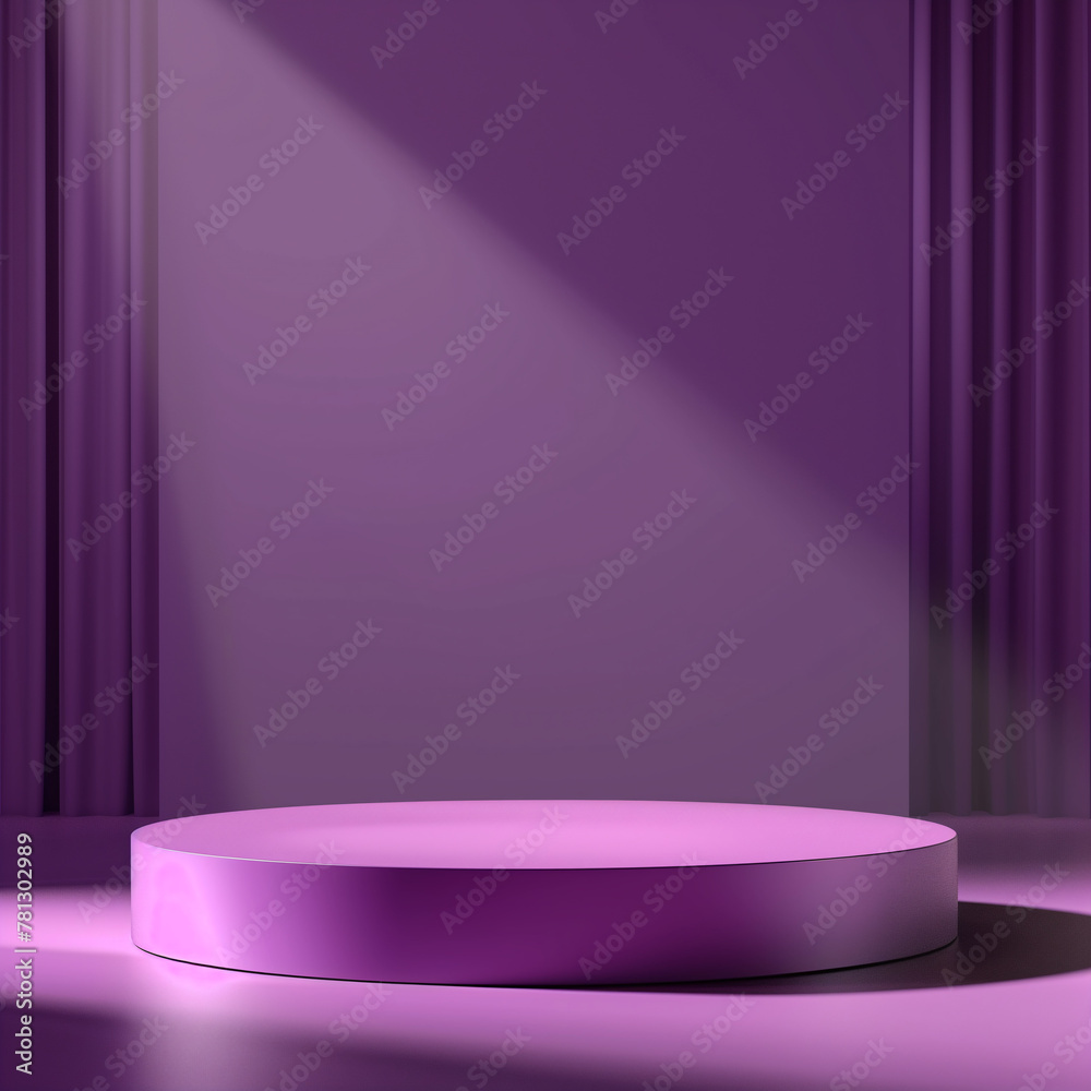 Elevate your product’s appeal with this luxurious purple-hued platform, bathed in soft lighting that accentuates its sleek design, perfect for high-end product showcases Elevate your product’s appeal with this luxurious purple-hued platform, bathed in soft lighting that accentuates its sleek design, perfect for high-end product showcases