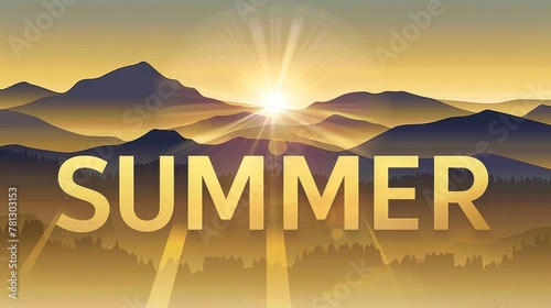 Summer Sunrise Over Picturesque Mountain Landscape.