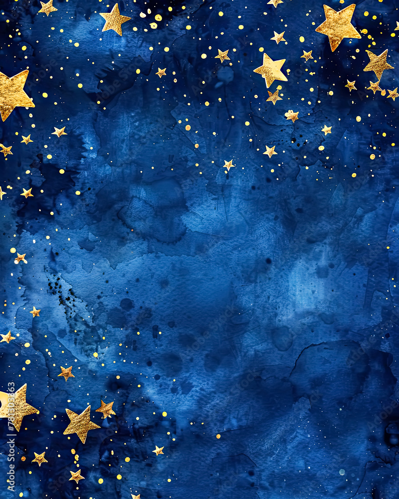 Luxury Royal Blue and Gold Star Watercolor Backgrounds for Invitations and Cards Luxury Royal Blue and Gold Star Watercolor Backgrounds for Invitations and Cards