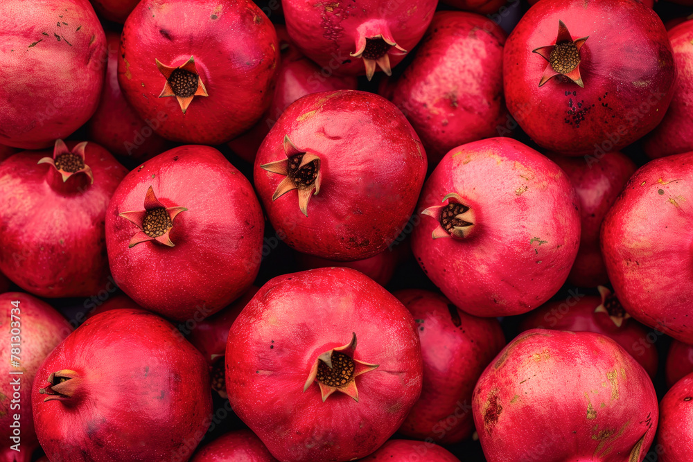 Fresh pomegranates in full frame Fresh pomegranates in full frame