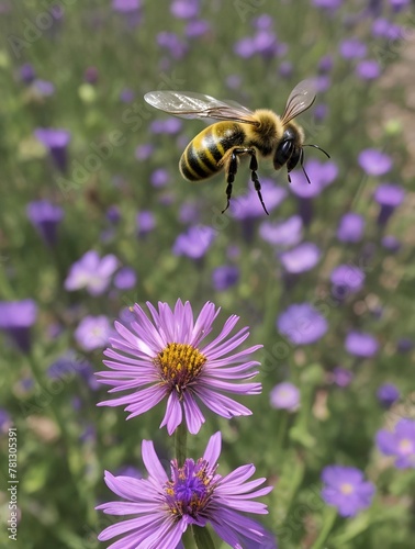 bee on flower © Niru Pixel