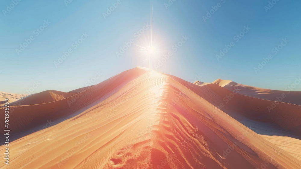 Serenity at Sunrise over Golden Desert Dunes.