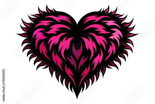  funky heart shape silhouette black vector illustration photo