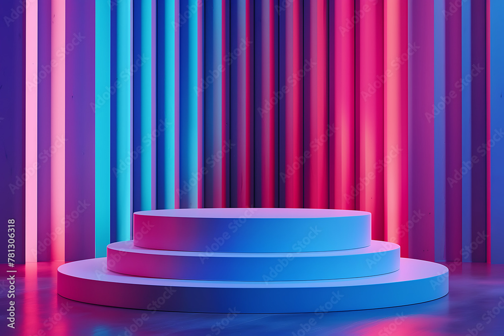 Elevate your designs with a chic 3D podium in loft style, perfect for showcasing product Elevate your designs with a chic 3D podium in loft style, perfect for showcasing product