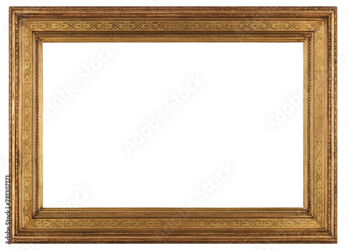 Large wide picture frame on a transparent background, in PNG format.