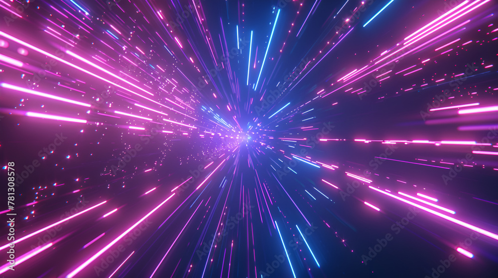 3d render. Abstract neon wallpaper. Chaotic vortex of glowing lines and particles isolated on black background. Digital data transfer 3d render. Abstract neon wallpaper. Chaotic vortex of glowing lines and particles isolated on black background. Digital data transfer