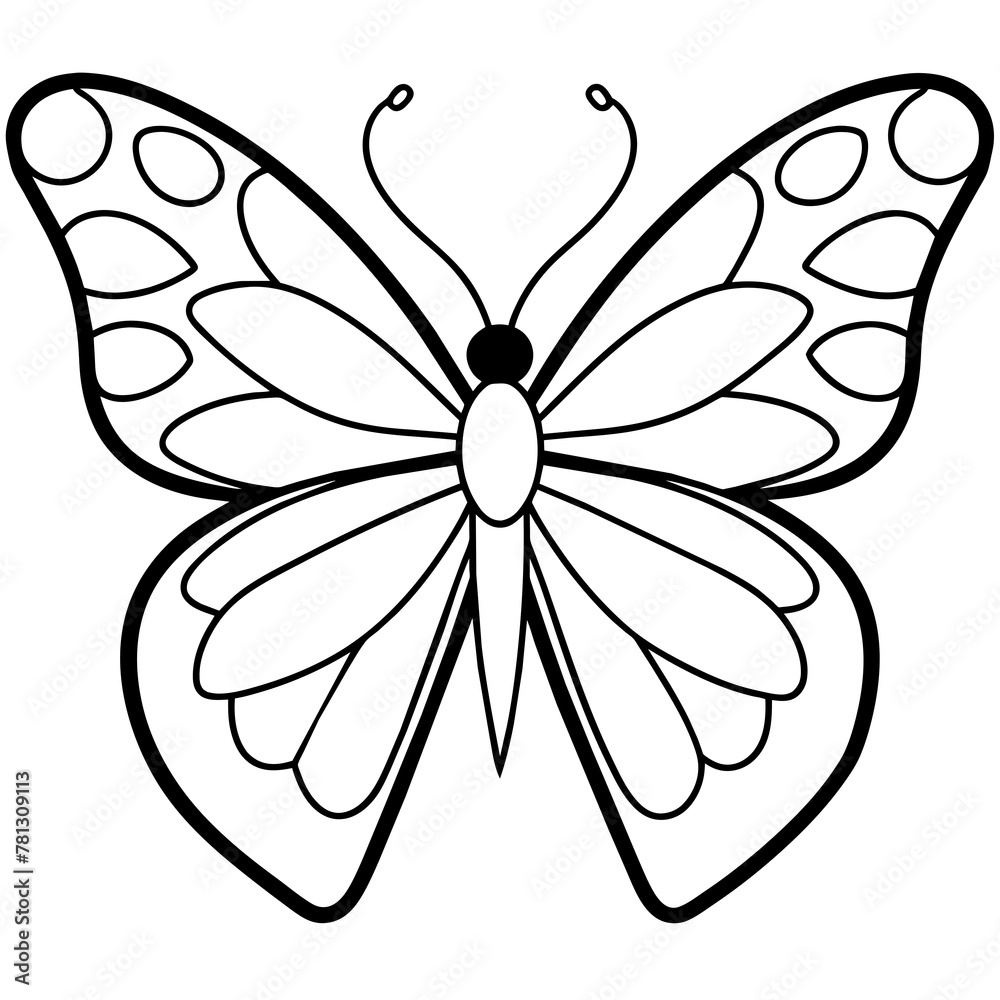 Butterfly vector illustration with line art..
Butterfly vector illustration with line art..