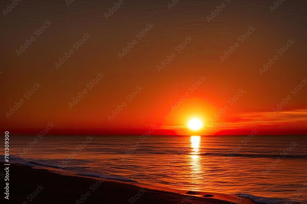 Fototapeta premium Beautiful red sunset