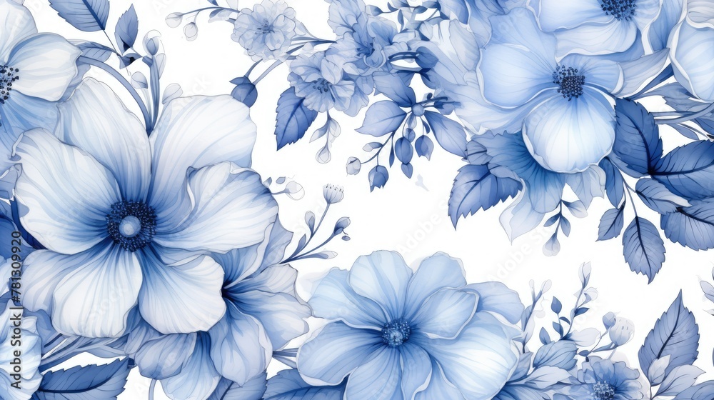 blue flowers background