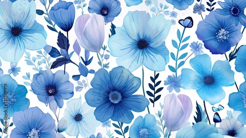 blue flowers pattern